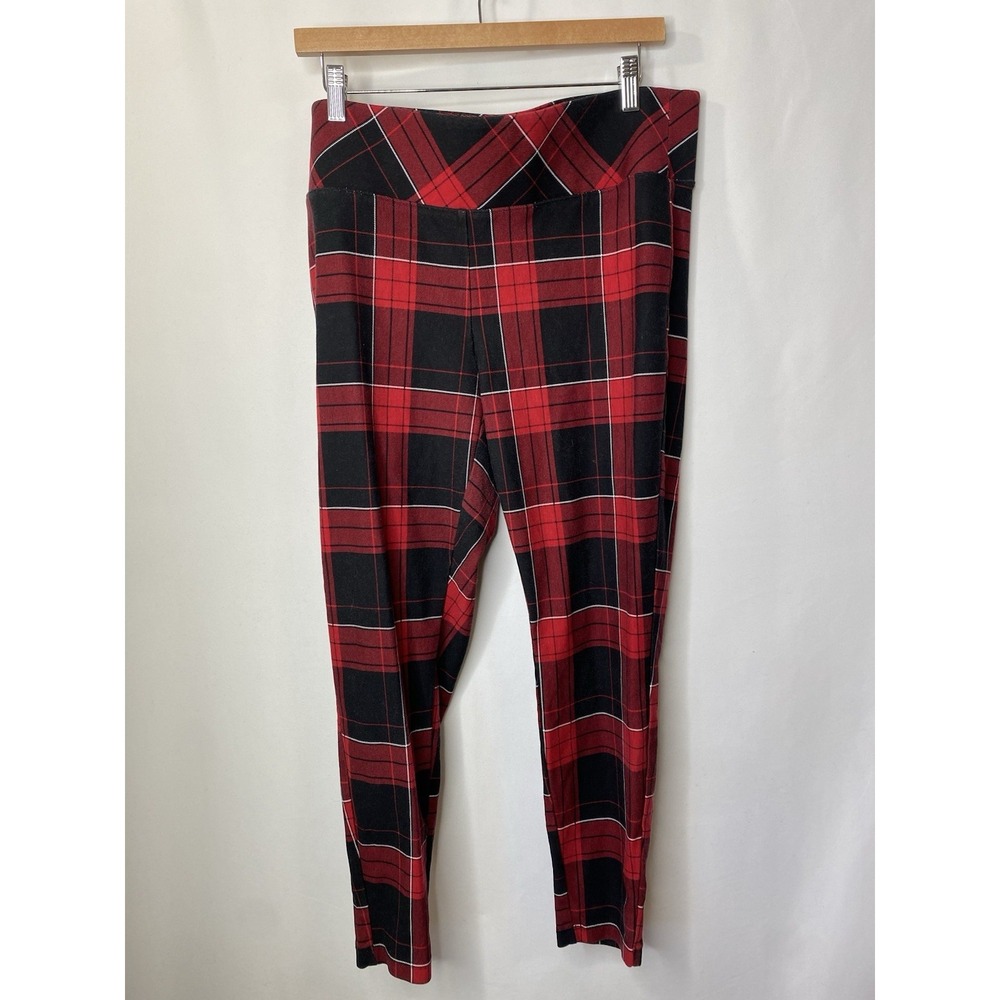 Torrid‎ Womens Plaid Pants Size 2 Christmas Holidays Stretch Leggings Punk Egirl